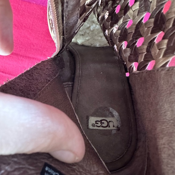 UGG Australia Maliha Woven Chocolate Brown Leather Ankle Boots Size 9 NEW - Picture 13 of 13